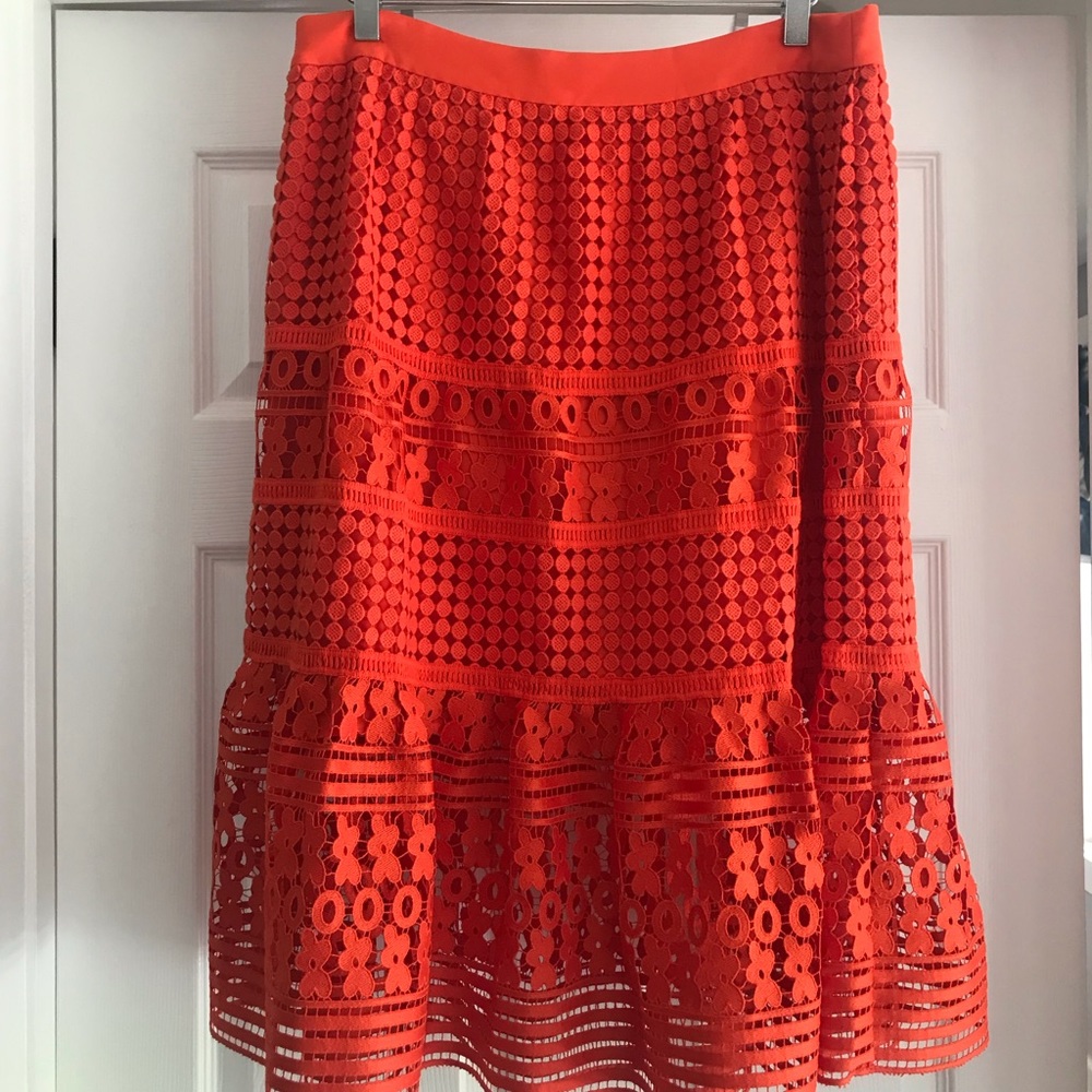 Diane von Furstenberg Tiana Crochet Lace Paneled Skirt